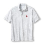USC Trojans Men's Tommy Bahama Gray SC Interlock Sport Santiago Paradise Polo